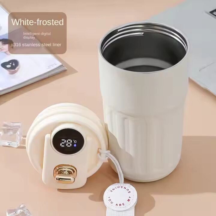 Thermos Mug Isotherme Avec Afficheur De Température Blanc 400 ML