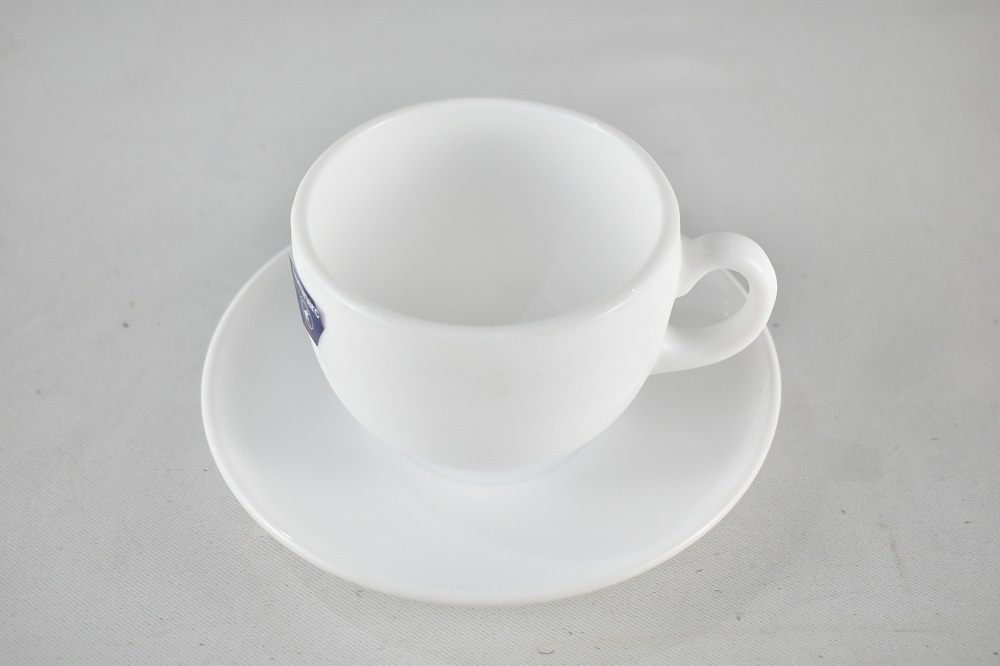 Coffret De 6 Verres à Café au lait Blanc Tasse et Sous Tasses - 22cl
