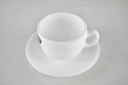 Coffret De 6 Verres à Café au lait Blanc Tasse et Sous Tasses - 22cl