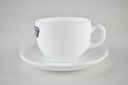 Coffret De 6 Verres à Café au lait Blanc Tasse et Sous Tasses - 22cl
