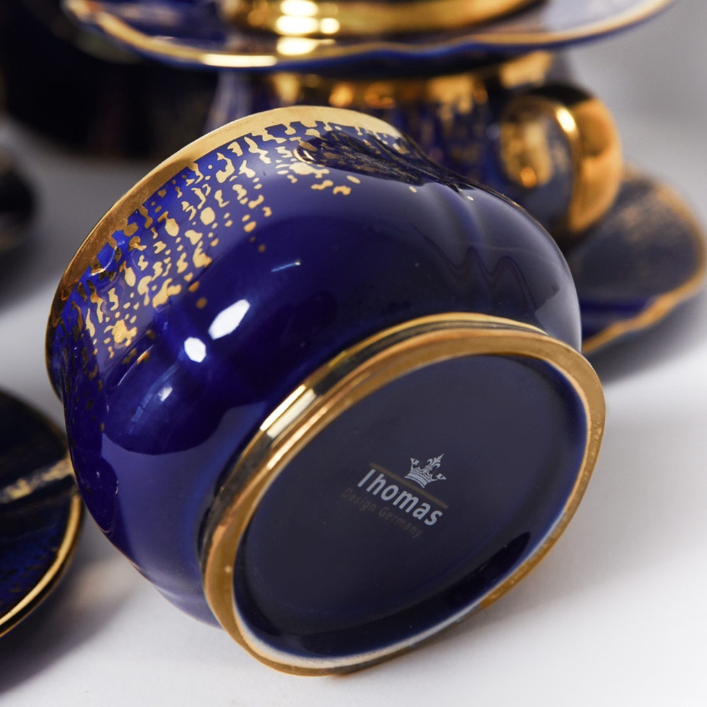 Service En Porcelaine Avec Support 20 Pièces avec Support Bougie Bleu Thomas