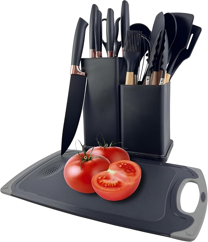 Set D'ustensiles De Cuisine 19 Pièces En Silicone - Noir