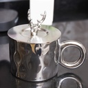 Mug En Céramique Argenté avec Couvercle Motif gazelle