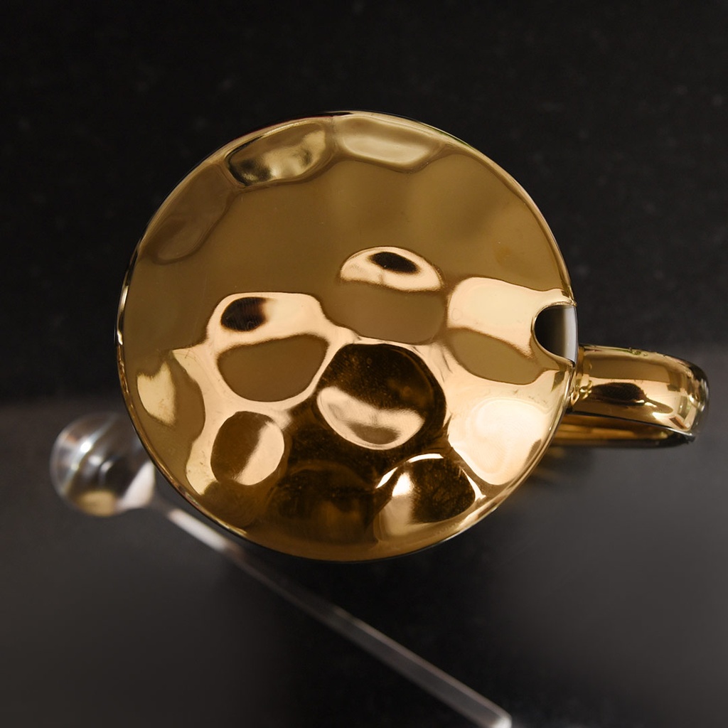 Mug En Céramique Doré avec Couvercle et Cuillère