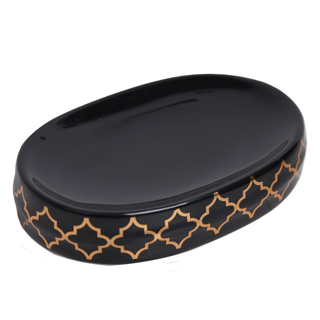 Accessoires de salle de bain en céramique Rond Noir Arabesque