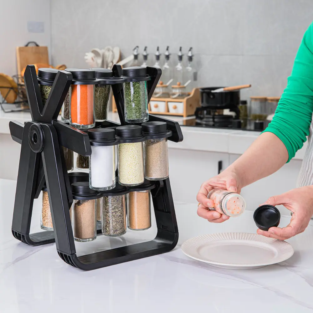 Set Porte Epice 19 pièces En Verre Noir