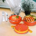 Boite à Repas 2 Niveaux Isotherme 1400 ML Orange