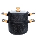 Batterie De Cuisine Sizar 21 Pièces Granite -Noir