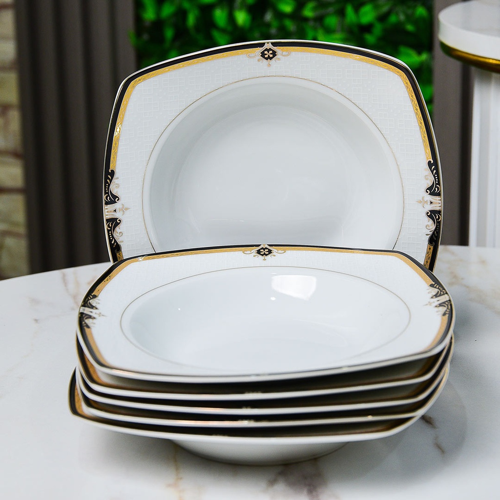 Service à Table 72 Pièces en Porcelaine Florence M4- Carré
