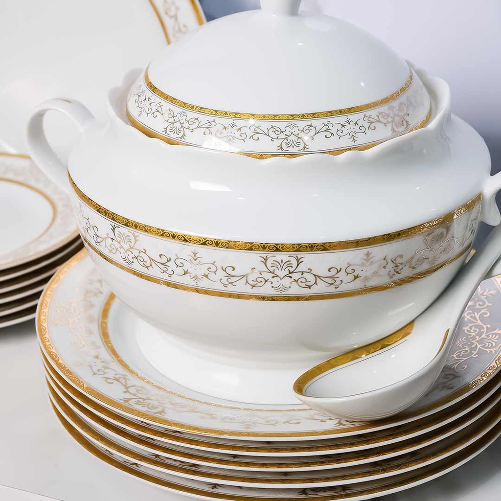 Service à Table 72 Pièces en Porcelaine Florence M4- Rond