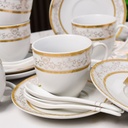 Service à Table 72 Pièces en Porcelaine Florence M4- Rond