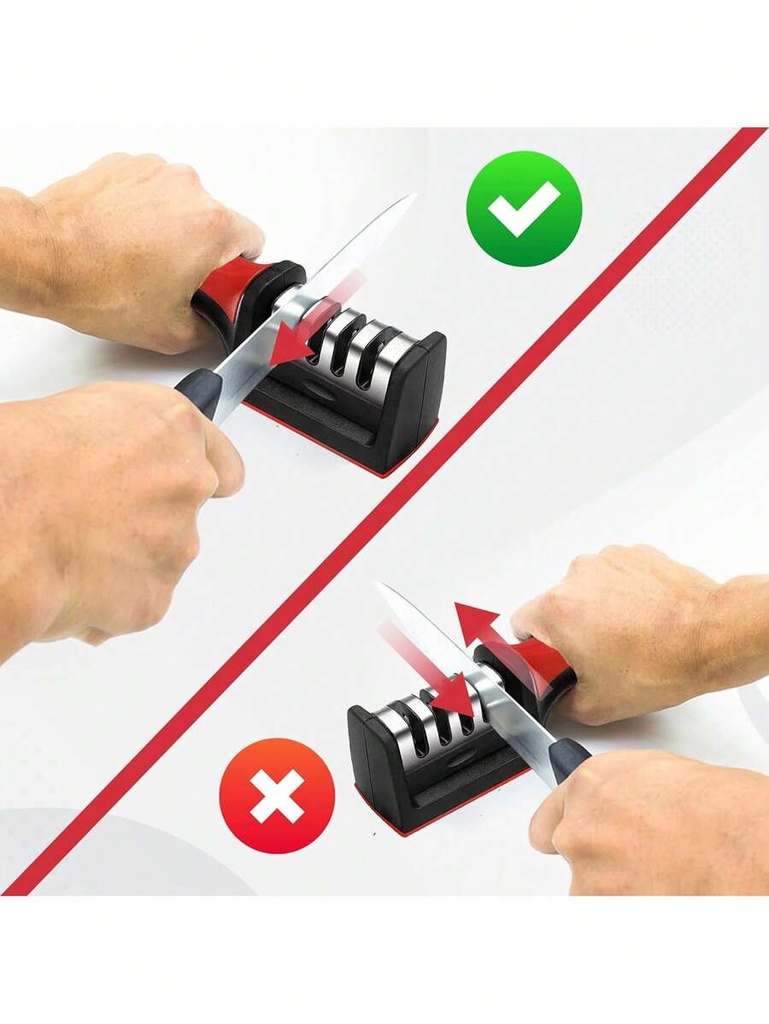 Aiguiseur Couteaux à 3 Fentes en Acier inoxydable