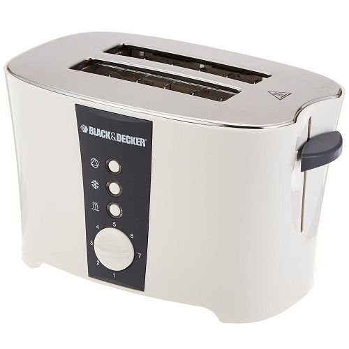 Black & Decker Grille-Pain 800W – 2 Tranches – Blanc