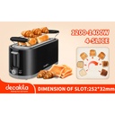 Decakila Grille-pain électrique 4 tranches 1200-1400W