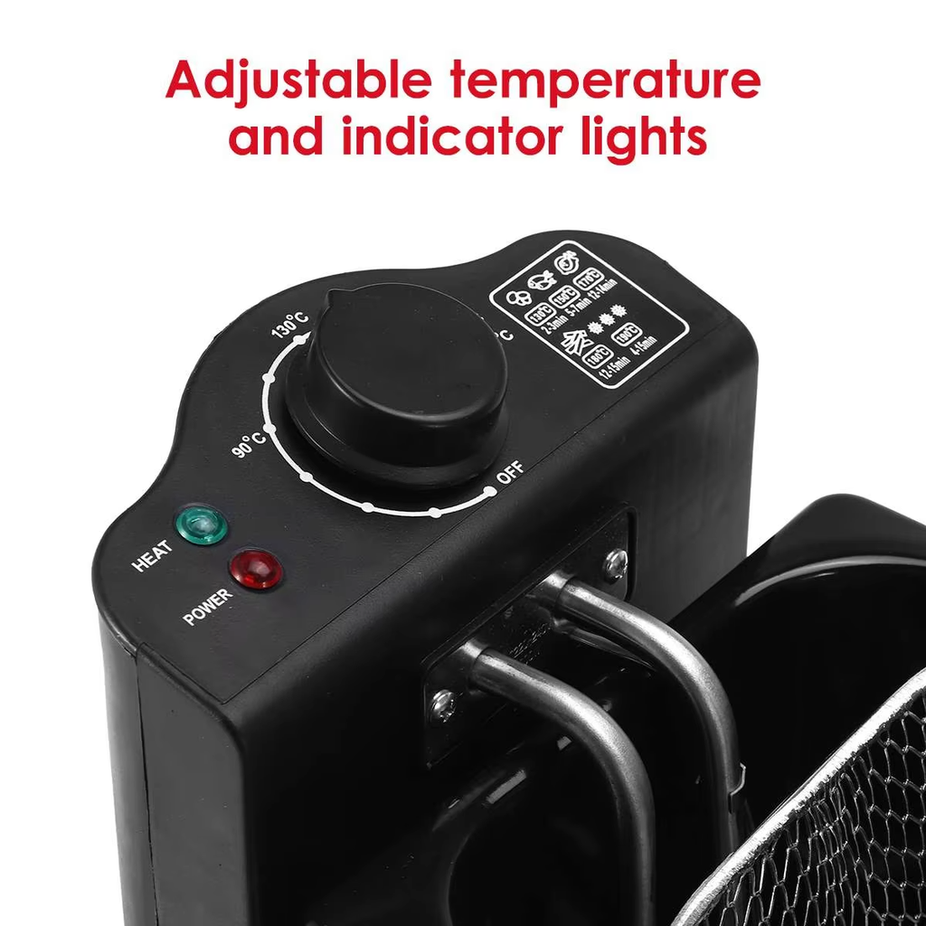 Friteuse Techwood Inox 3L, Thermostat Réglable & Parois Froides – TFR-304
