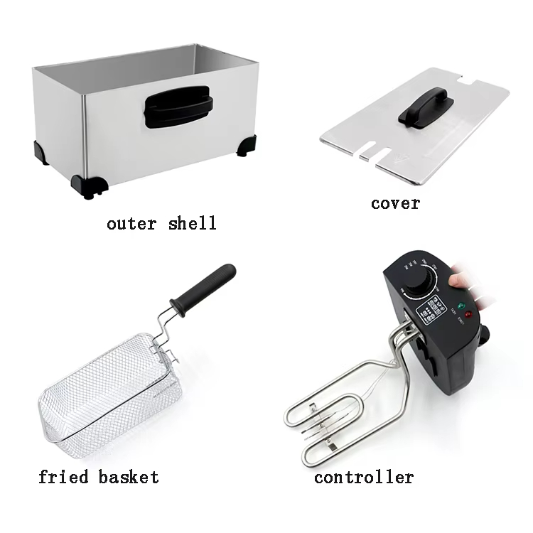 Friteuse Techwood Inox 3L, Thermostat Réglable & Parois Froides – TFR-304