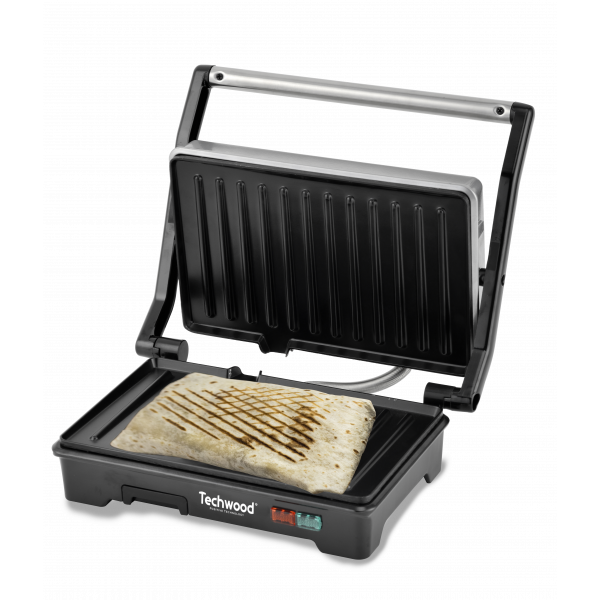Panini Grill Techwood Contact, Témoin Lumineux & Contrôle Température – TPG-1756