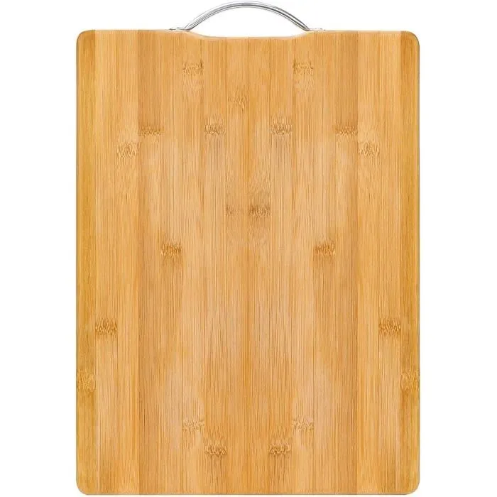 Planche à découper en Bois Bambou avec poignée en métal