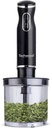 Mixeur Plongeant Techwood Inox Noir 3en1 Pieds Inox, Bol Hachoir 500ml & 2 Vitesses – TMS-9666