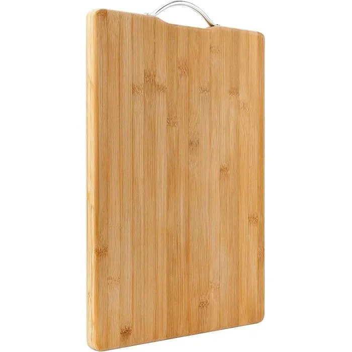 Planche à découper en Bois Bambou avec poignée en métal