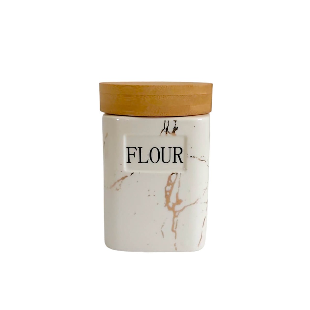 Ensemble de 7 pots à épices en Céramique Marbre Avec Support