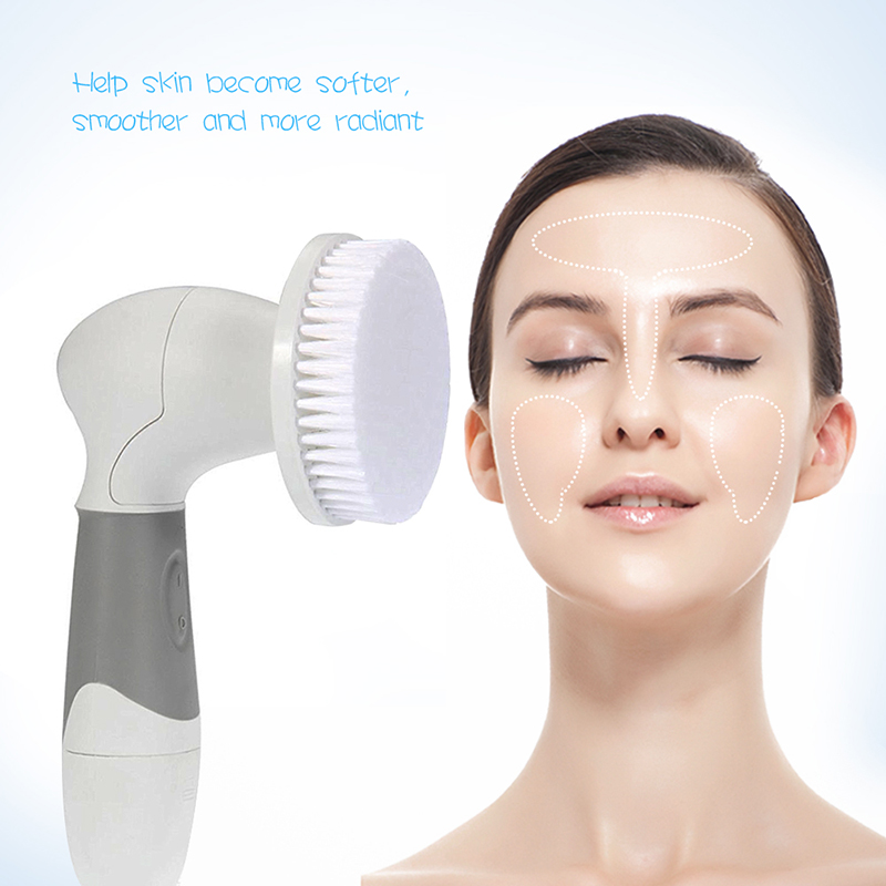 Brosse Cosmétique Visage & Corps Techwood, Tête Rotative & 4 Accessoires – TBV-313