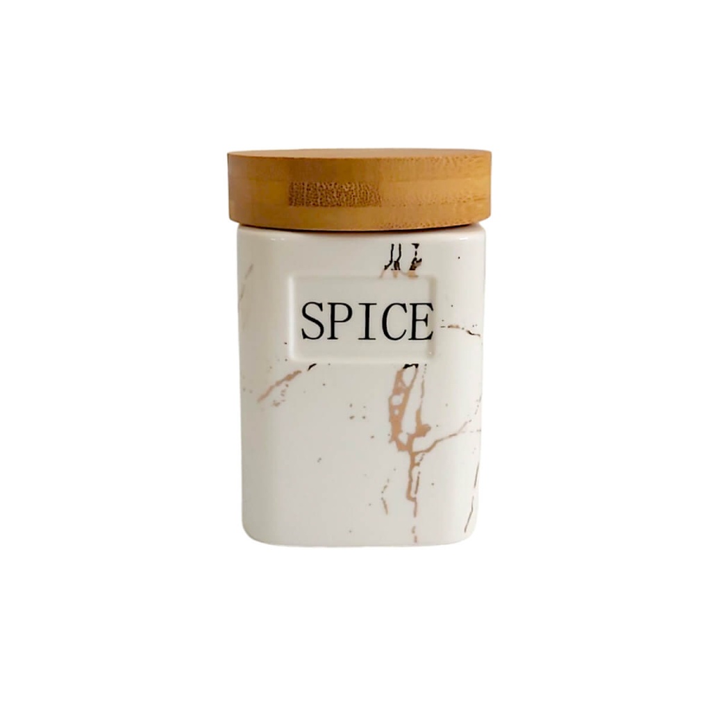 Ensemble de 7 pots à épices en Céramique Marbre Avec Support