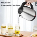 Bouilloire Techwood Inox 1,8L Sans Fil, Socle 360°, Arrêt Automatique & Sécurité Anti-Ébullition – TBI-1827