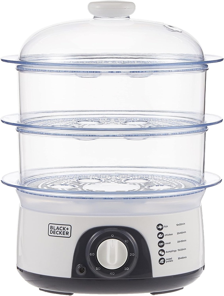 Black & Decker Cuiseur vapeur 775W 10L – Blanc
