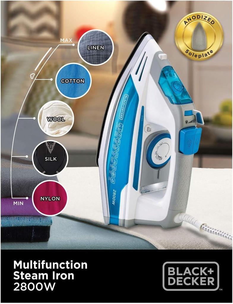 Black & Decker Fer à repasser Vapeur - 2800W
