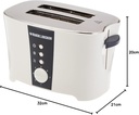 Black & Decker Grille-Pain 800W – 2 Tranches – Blanc