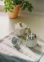 Cafetière italienne Moka En Aluminium 3 Tasses Blanc avec Poignée effet Bois