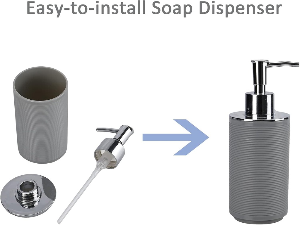Ensemble D’accessoires De Salle De Bain 6 Pièces Gris