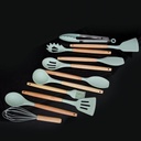 Ensemble D’ustensiles De Cuisine En Silicone 19 Pièces Vert 