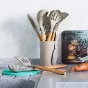 Set D'ustensiles De Cuisine 12 Pièces En Silicone Beige 