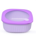 Set de 4 Saladiers Carré En Plastique Avec Couvercle - Multicouleur