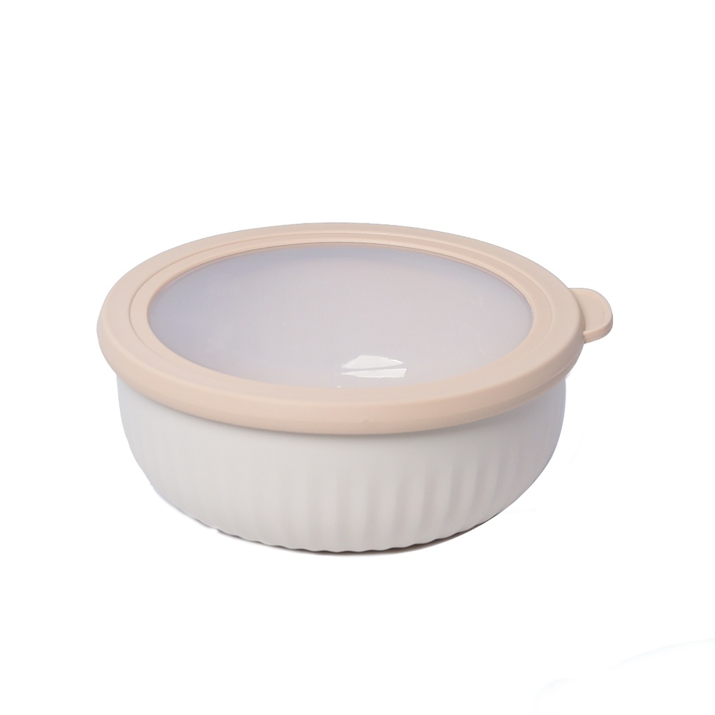 Set de 4 Saladiers Rond En Plastique Avec Couvercle - Multicouleur