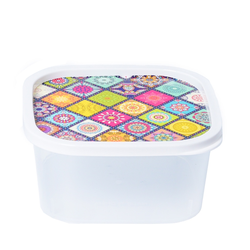 Set de 6 Saladiers Carré En Plastique Avec Couvercle - Transparent