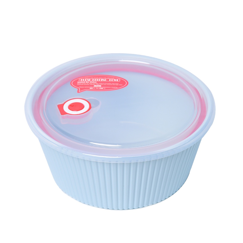 Set de 3 Saladiers En Plastique Avec Couvercle - Bleu Ciel
