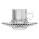Lot De 6 Tasse et Sous Tasses Azur Glass 220 ML