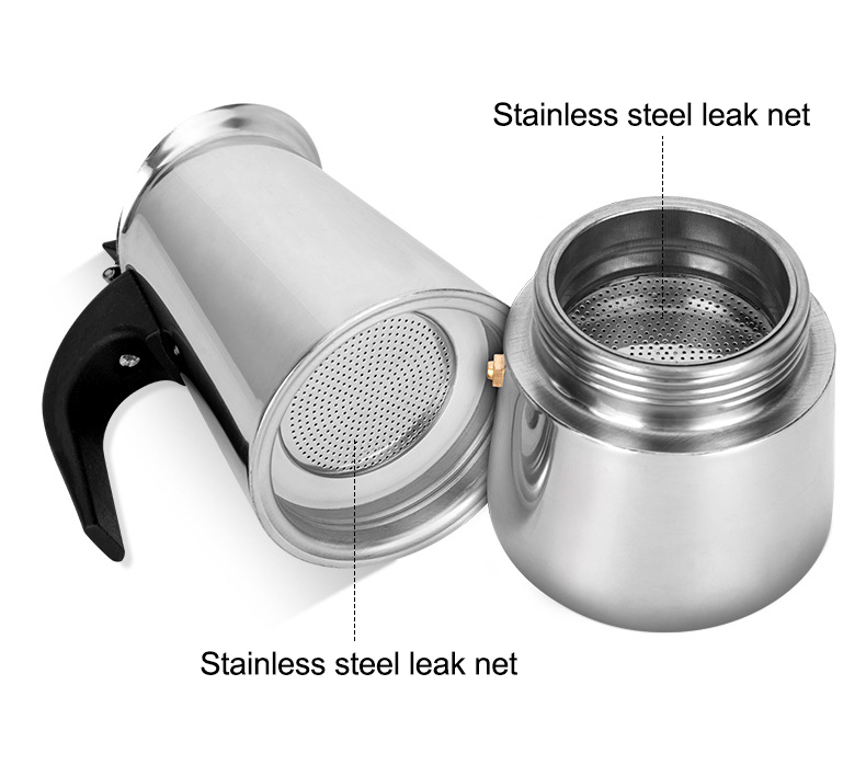 Cafetière En Acier Inoxydable 2 Tasses Argent