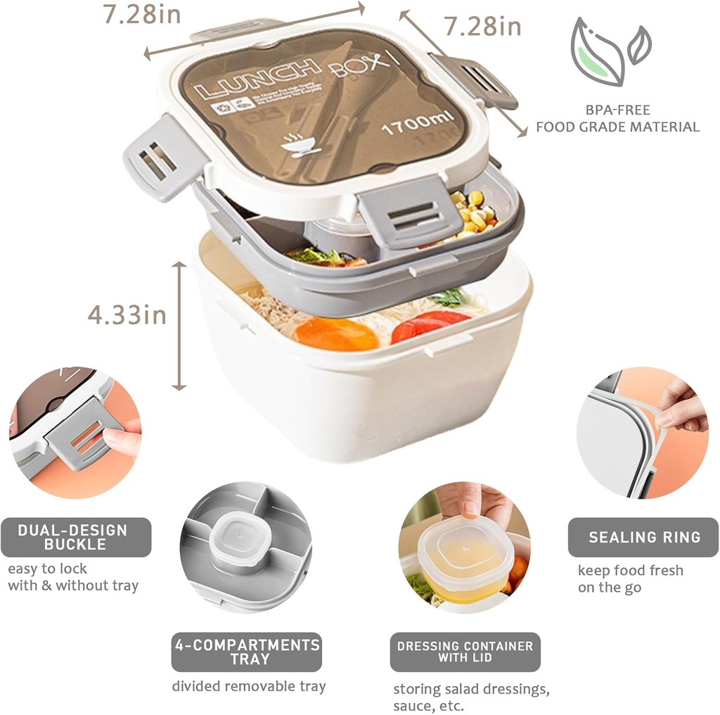 Lunch Box Isotherme carré 1200 ml Blanc