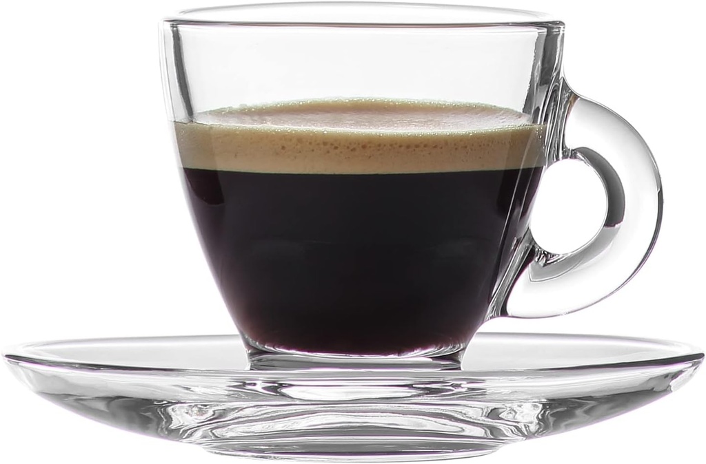 Coffret De 6 Verres à Café 9 cl Avec Sous Tasses