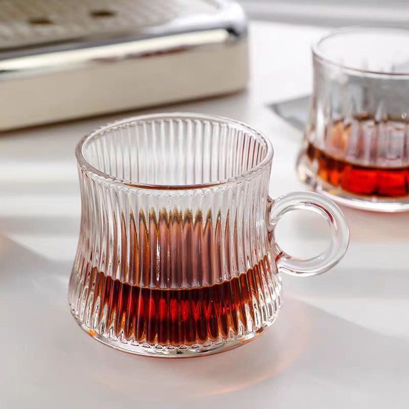 Coffret De 6 Verres à Café AZUR GLASS  8,5 cl Avec Sous Tasses