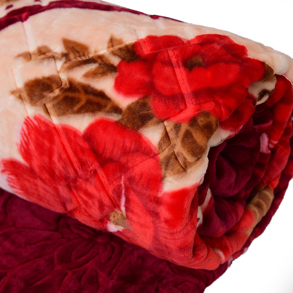 Couverture 2 Places 220/240 Dolce Vita - 4kg-M3 Fleur Rouge