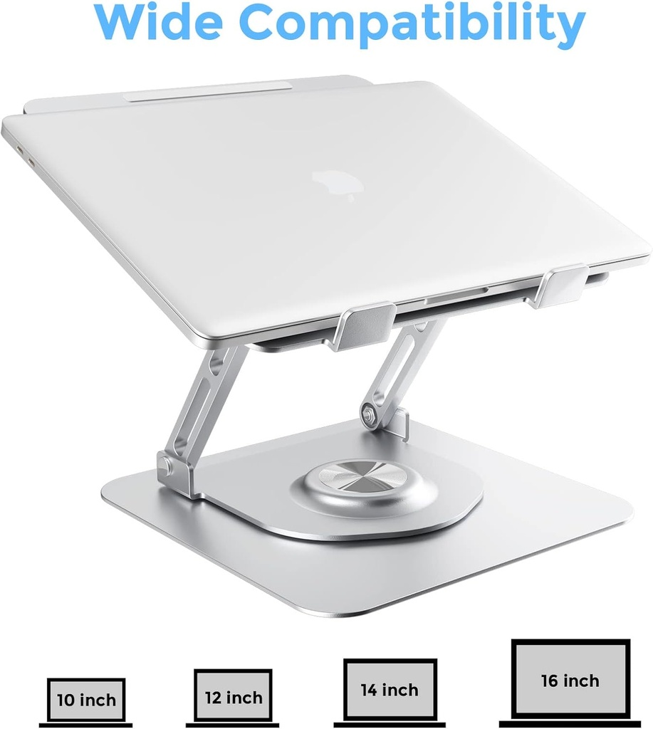 Support PC Portable Pliable En Aluminium  Rotatif 360°