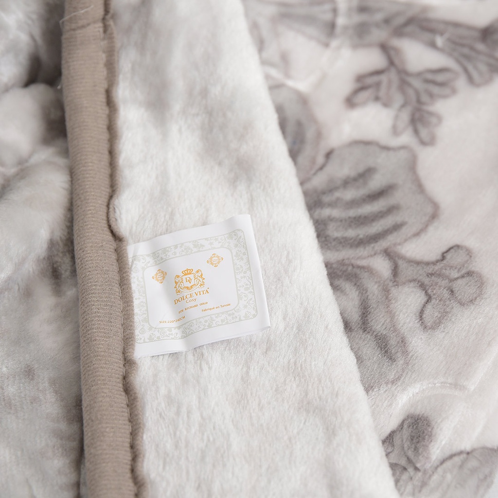 Couverture 2 Places 220/240 Dolce Vita - 4kg-M13 Fleur Gris