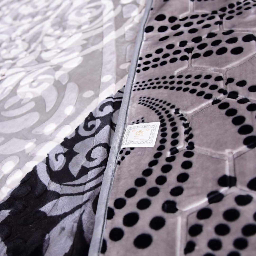 Couverture 2 Places 220/240 Dolce Vita Doubles Faces -M14 Pointé Gris