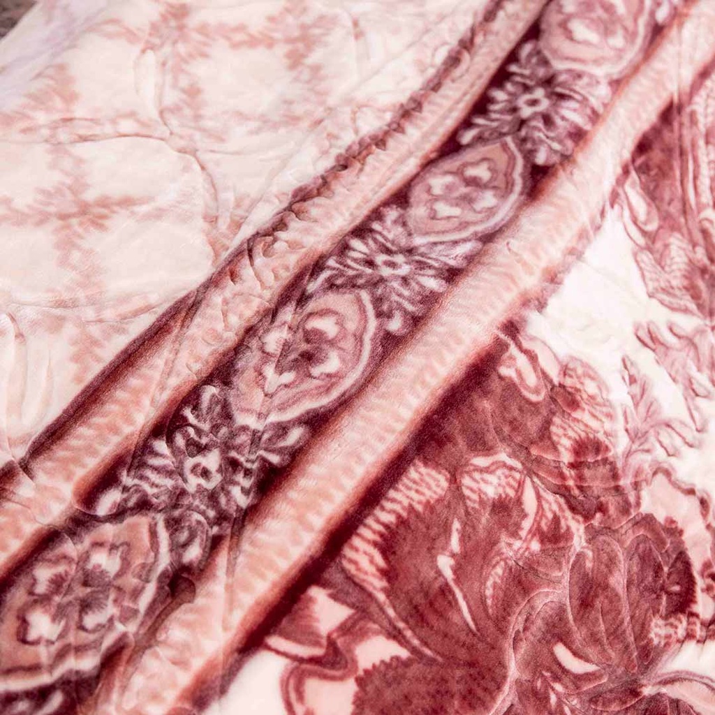 Couverture 2 Places 220/240 Dolce Vita-M3 Fleuris Rose