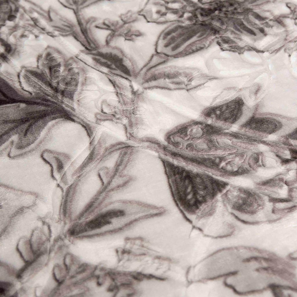 Couverture 2 Places 220/240 Dolce Vita -M4 Fleuris Gris